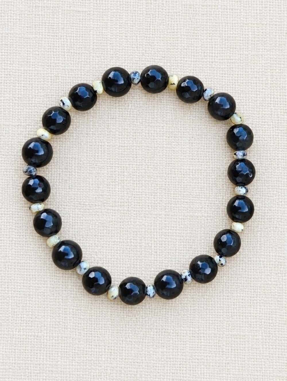 Rainbow Obsidian & Yellow Turquoise Beaded Stretch Bracelet